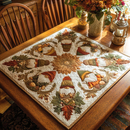 Rusty the Fall Gnome Quilted Table Topper NCU0PTT1070