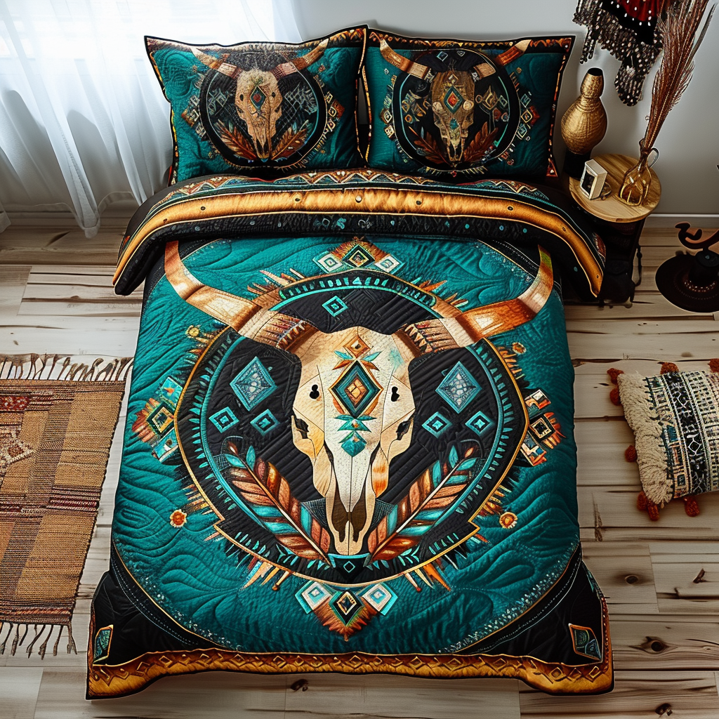Sacred Skull Quilted Bedding Set NCU0DV153