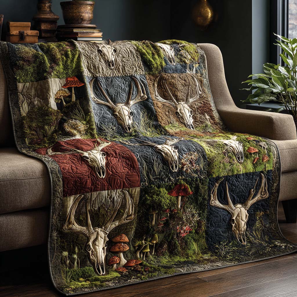 Sacred Antlers Quilted Blanket NCU0NNT2610