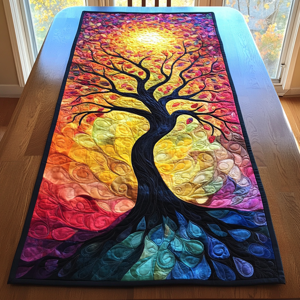 Sacred Branches Quilted Table Runner NCU0DDK157