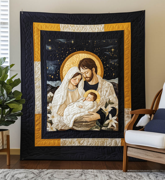 Sacred Christmas Scene Quilted Blanket NCU0TL1741