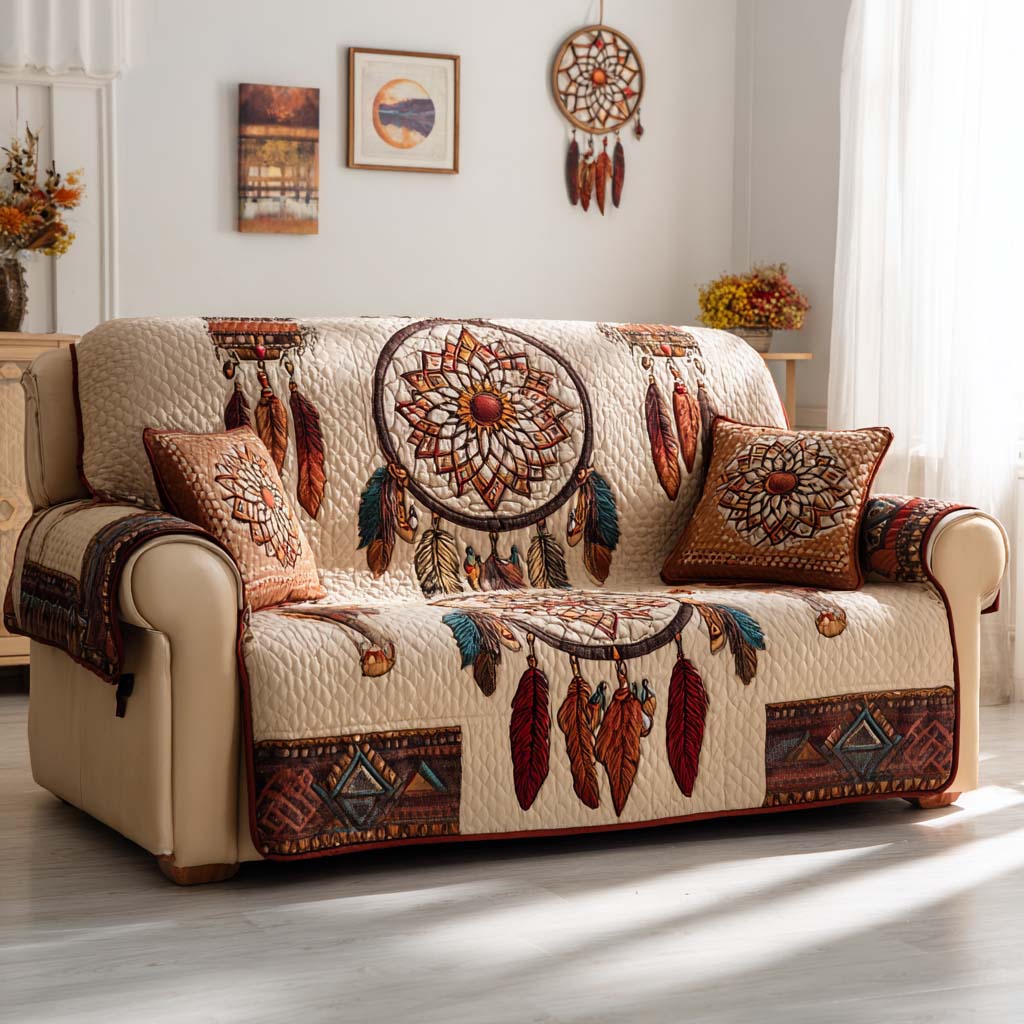 Sacred Circle Quilted Sofa Cover NCU0NXD1466