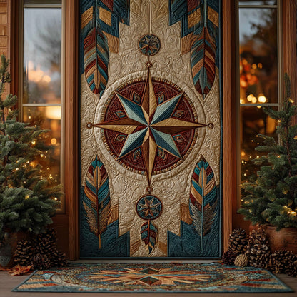 Sacred Compass Feather Quilted Door Cover NCU0LDH138