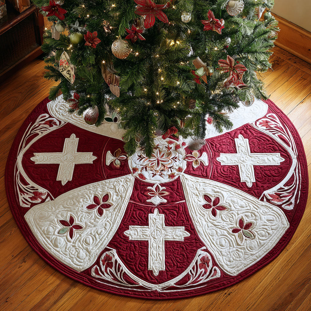 Sacred Elegance Christmas Quilted Tree Skirt NCU0PTT2216