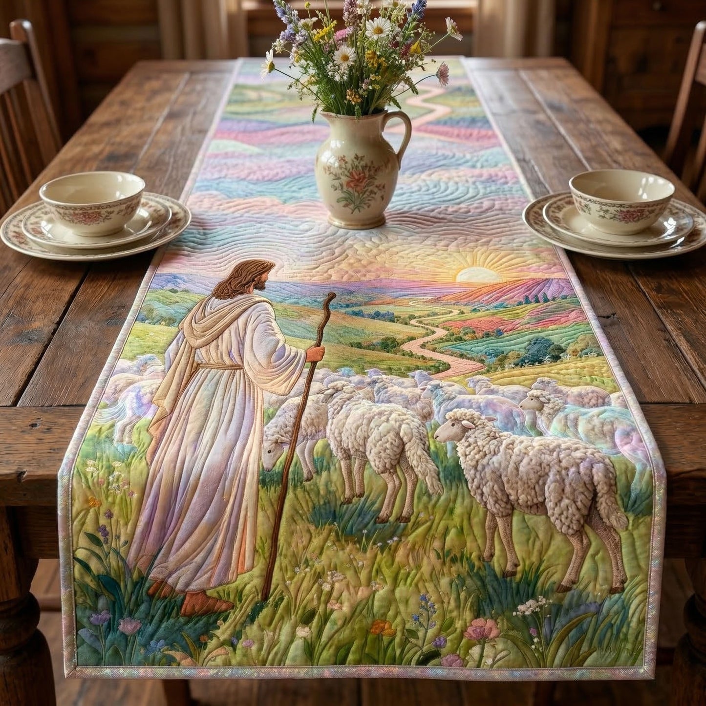 Sacred Field Quilted Table Runner NCU0NNT3071