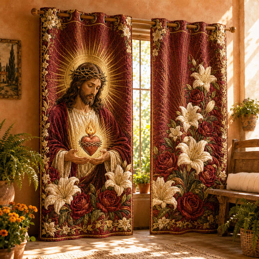 Sacred Flame Quilted Curtains NCU0NTD2107