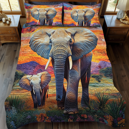 Sacred Herd Quilted 3-Piece Quilted Bedding Set NCU0DK926