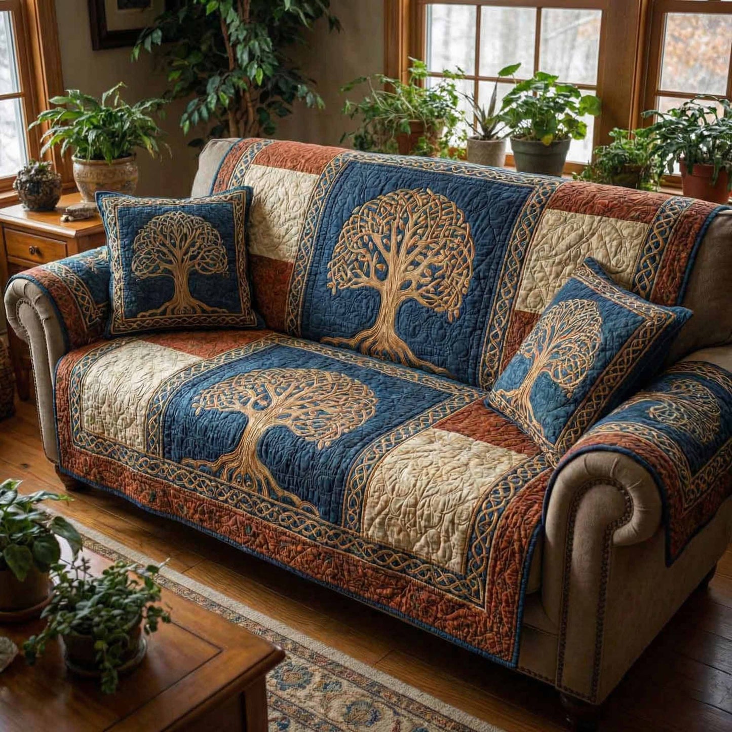 Sacred Mosaic Quilted Sofa Cover NCU0NXD1567