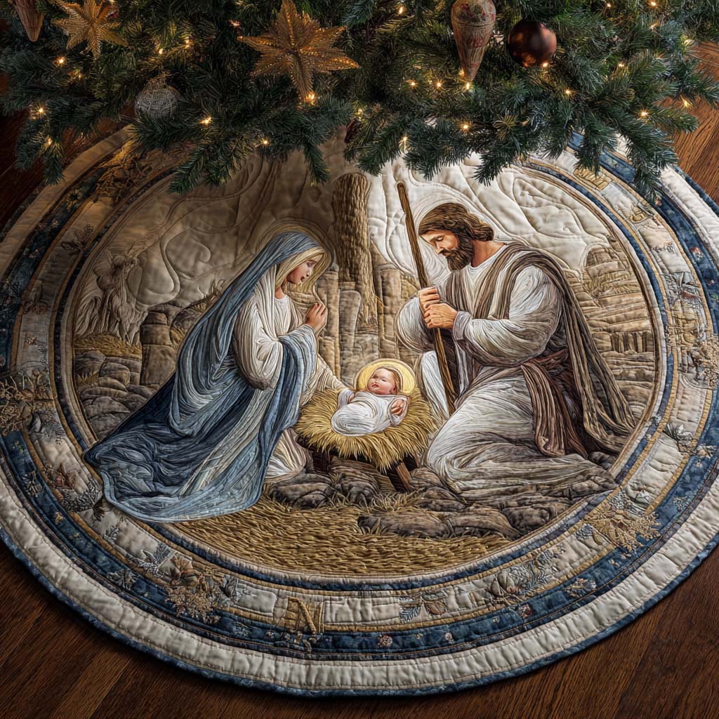 Sacred Nativity Quilted Tree Skirt NCU0NXD939