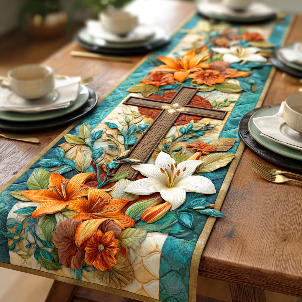 Sacred Path Cross Quilted Table Runner NCU0NTD758