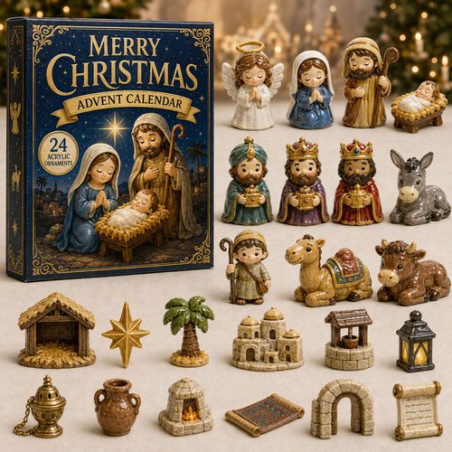CHRISTMAS KICKOFF 40% OFF - Sacred Scene Advent Calendar 2026 - 24-Day Festive Countdown, Acrylic Charms Blind Box - Gift For Religious Collectors