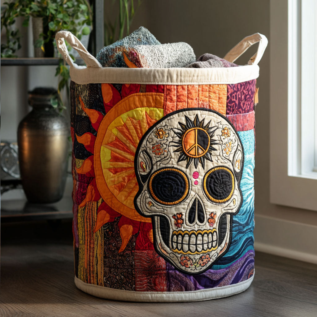 Sacred Skull Quilted Laundry Basket NCU0PTT1039