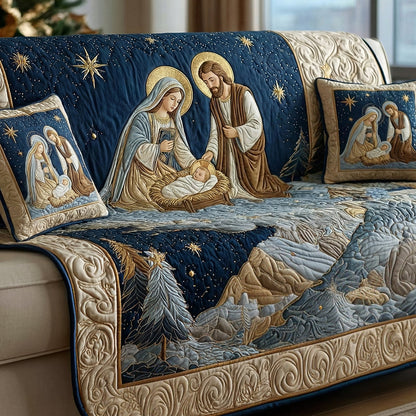 Sacred Star Nativity Quilted Sofa Cover NCU0LDH055