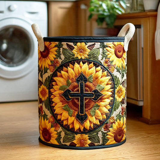 Sacred Sunflower Path Quilted Laundry Basket NCU0NTD437