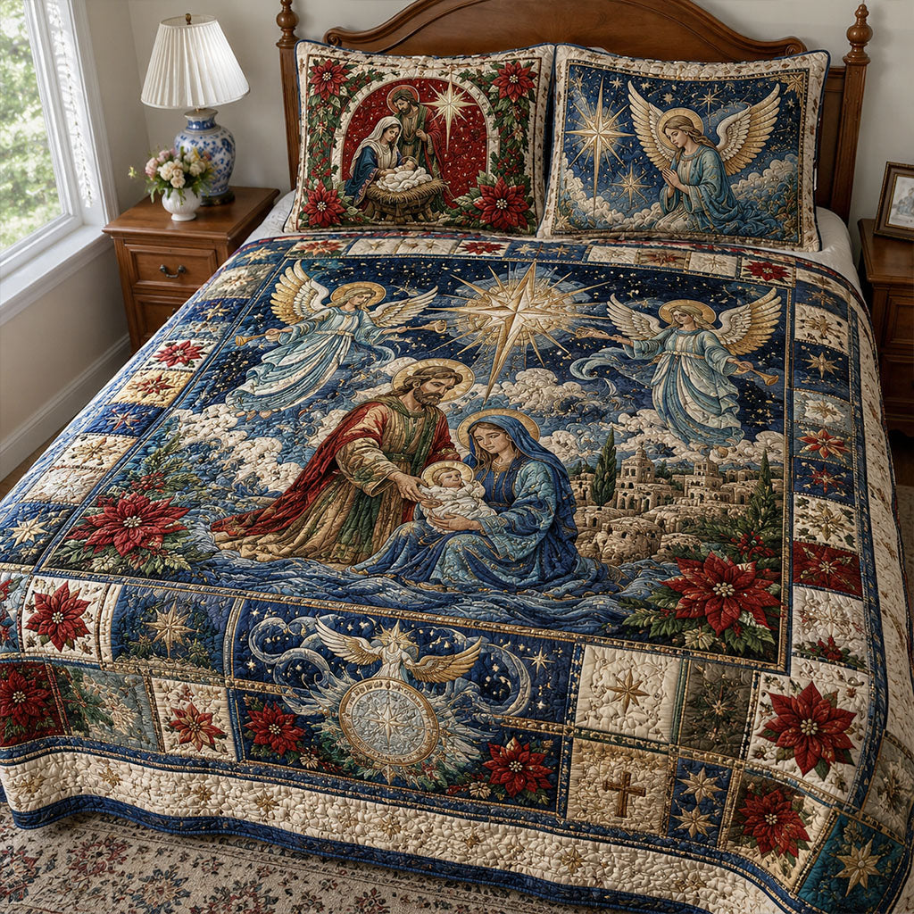 Sacred Winter 3-Piece Quilted Bedding Set NCU0PTT3389