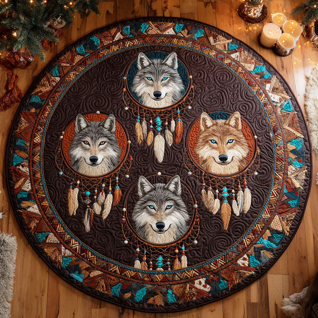Sacred Wolves Quilted Round Mat NCU0NTV718