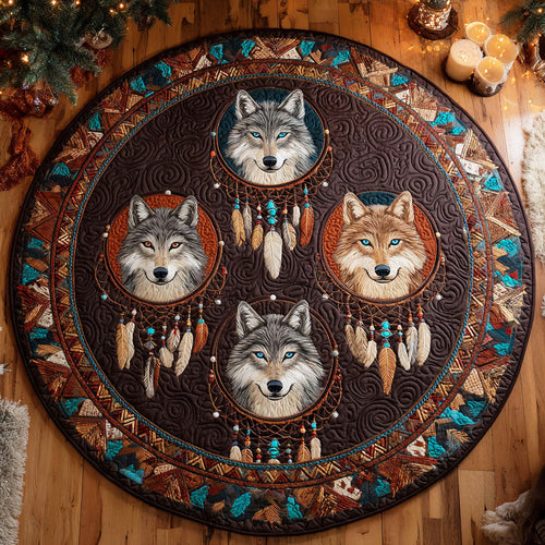 Sacred Wolves Quilted Round Mat NCU0NTV718