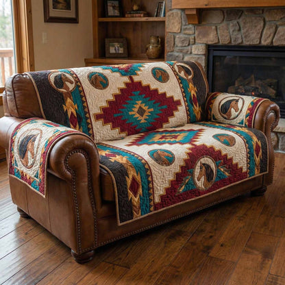 Saddle Spirit Quilted Sofa Cover NCU0NXD1599