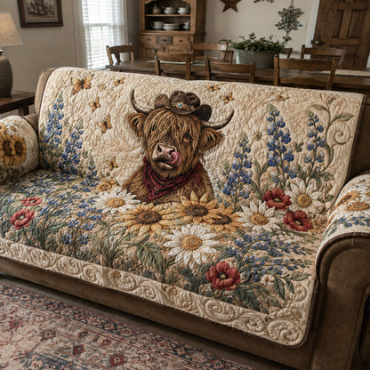 Saddle Up Sunshine Quilted Sofa Cover NCU0PTT3421