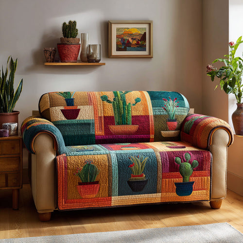 Saguaro Patchwork Quilted Sofa Cover NCU0LDH654