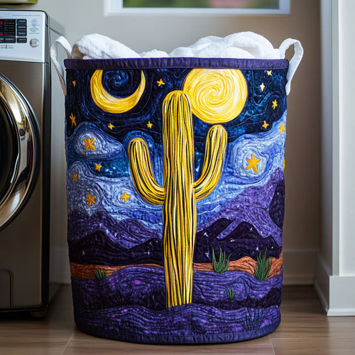 Saguaro Silhouette Quilted Laundry Basket NCU0PVL557