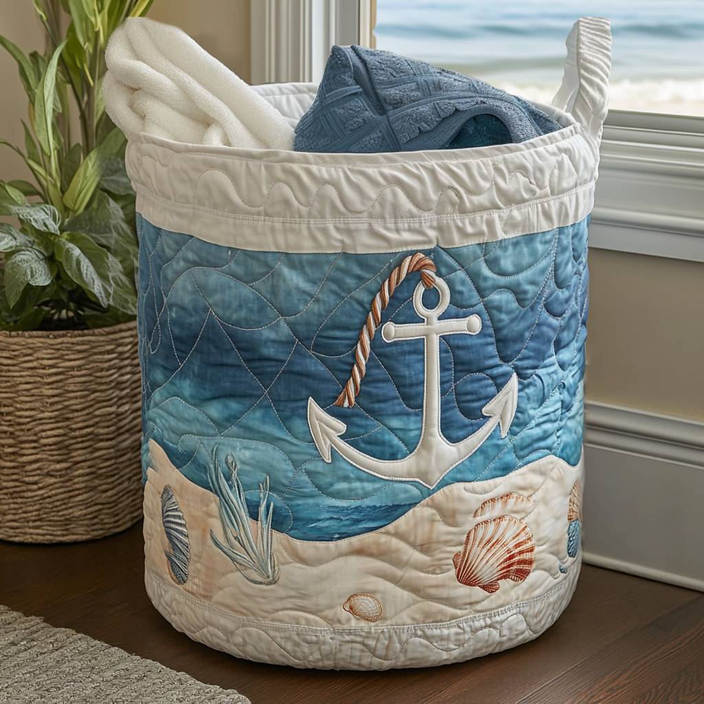 Saltwater Spirit Quilted Laundry Basket NCU0PTT863