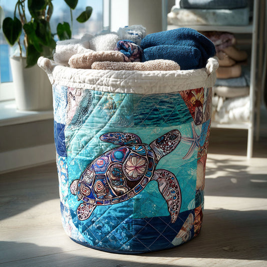 Salty Breeze Quilted Laundry Basket NCU0PTT909