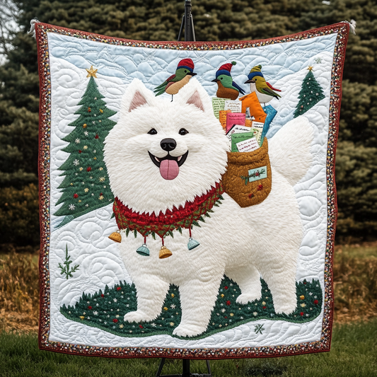 Samoyed Noel Night Quilted Blanket NCU0DK1968