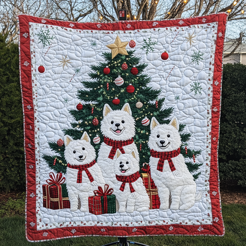 Samoyed Noel Quilted Blanket NCU0DK1970