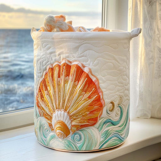 Sand and Shells Quilted Laundry Basket NCU0NNT1276