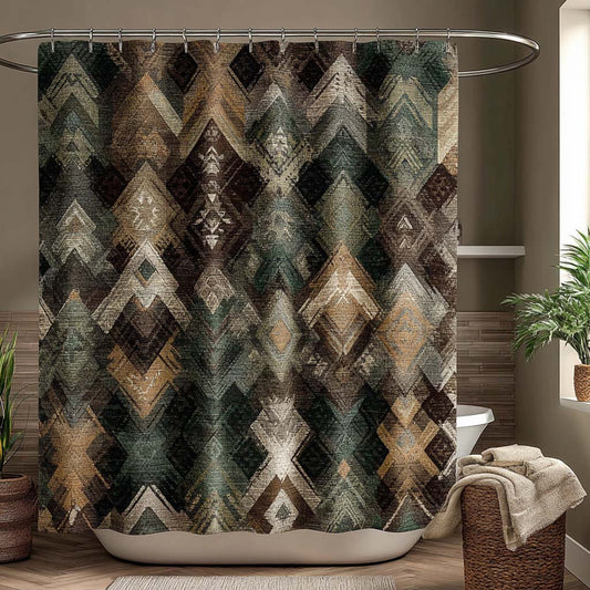 Sandstone Chevron Shower Curtain NCU0NXD1400