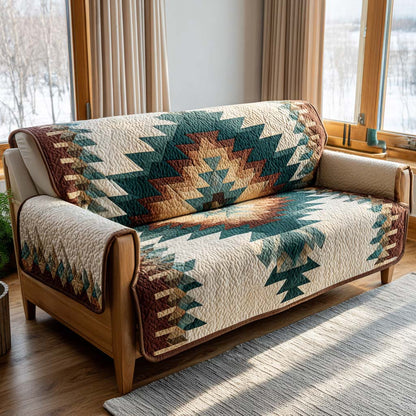 Sandstone Peaks Pattern Quilted Sofa Cover NCU0NXD1249
