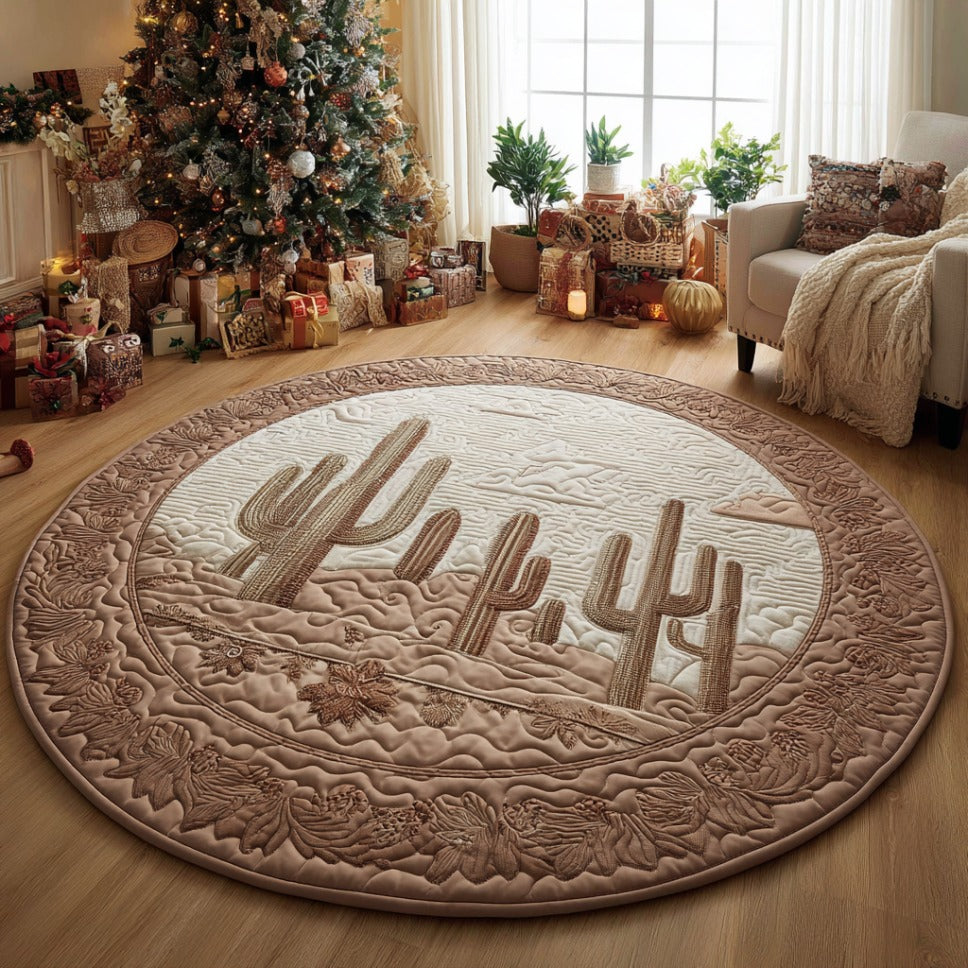 Sandy Bloom Quilted Round Mat NCU0DV1375