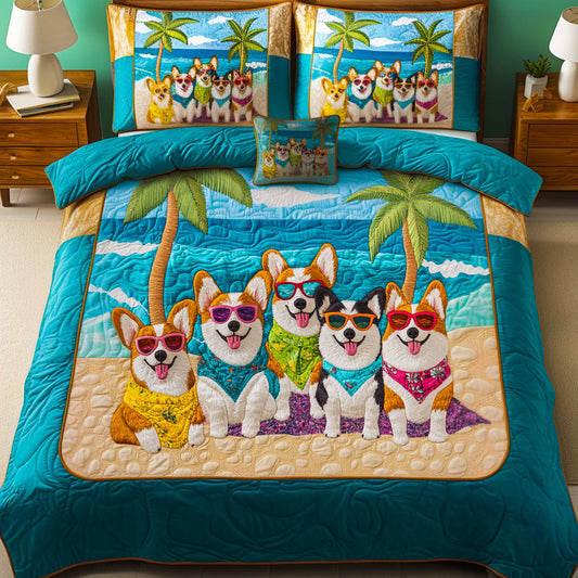 Sandy Paws Parade 3-Piece Quilted Bedding Set NCU0NNT712