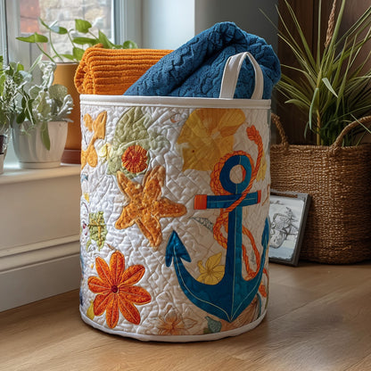 Sandy Stitches Quilted Laundry Basket NCU0PTT910