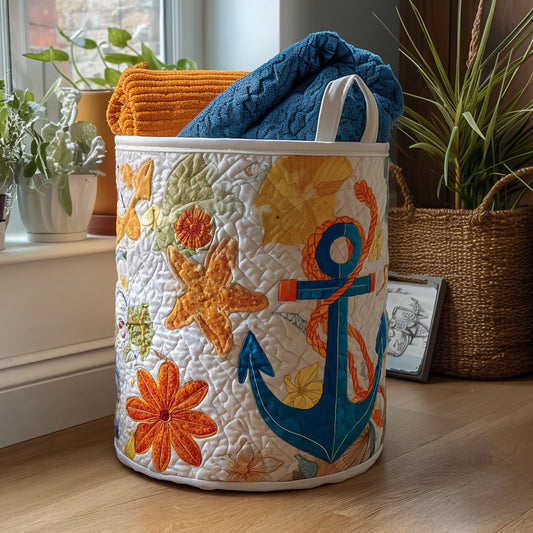 Sandy Stitches Quilted Laundry Basket NCU0PTT910