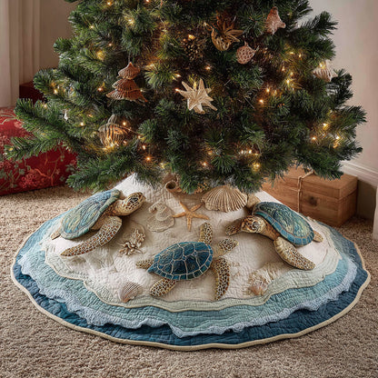 Sandy Tides Christmas Quilted Tree Skirt NCU0PVL741