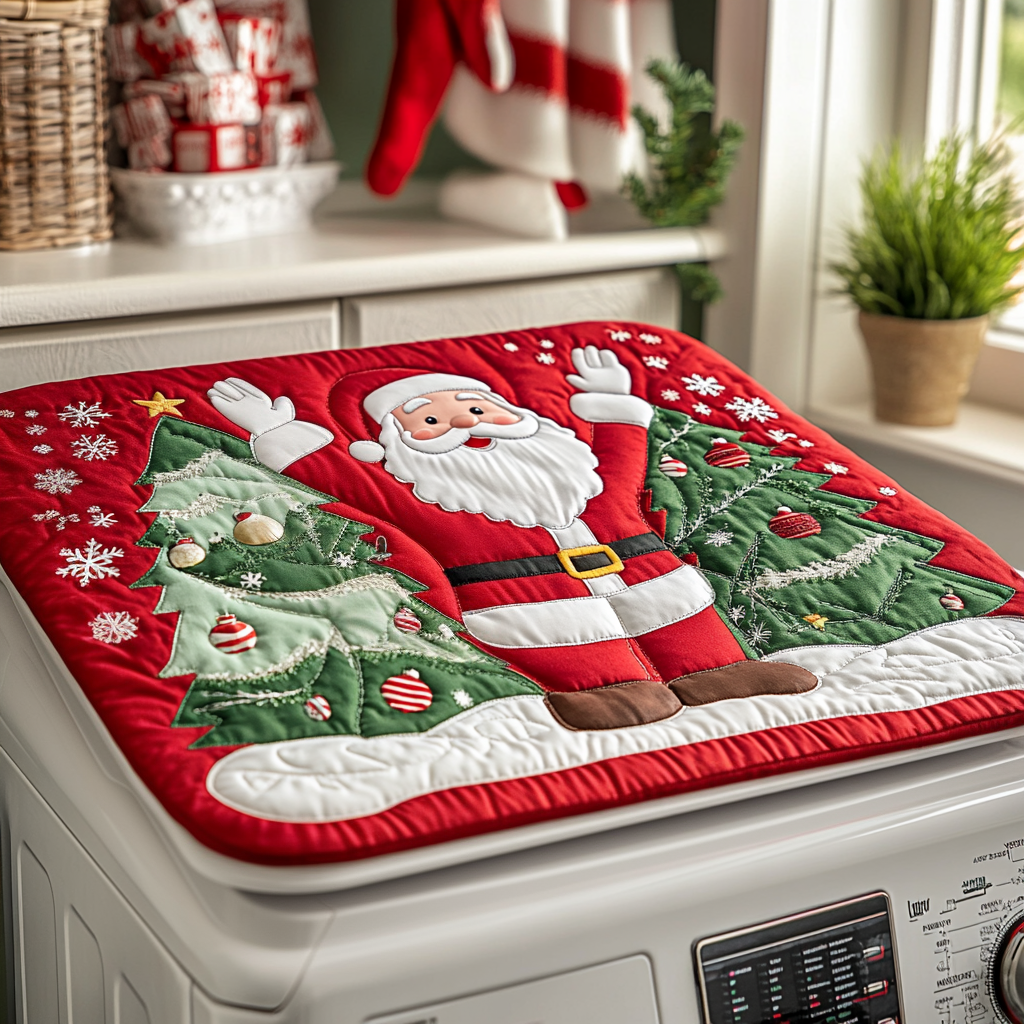 Santa Cheer Quilted Washer and Dryer Cover NCU0NNT1570