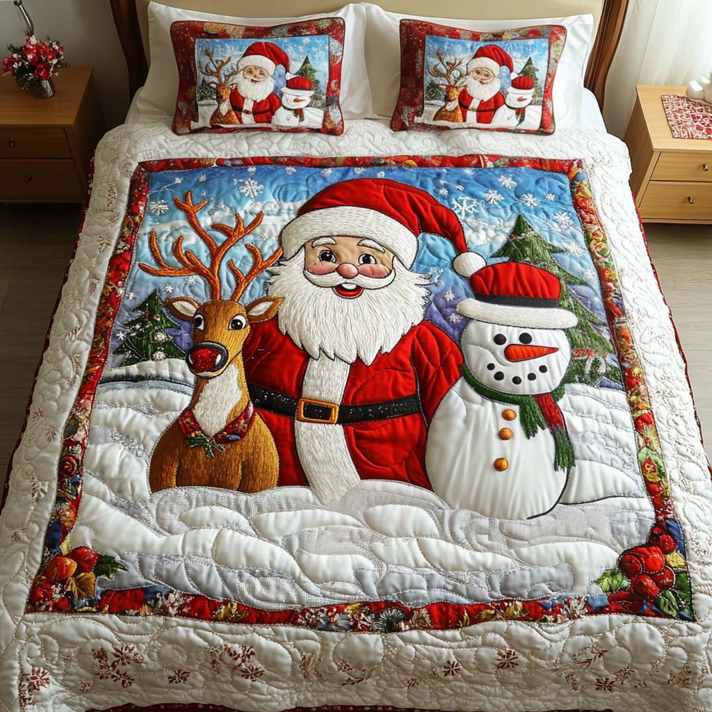 Santa Companions 3-Piece Quilted Bedding Set NCU0NNT046