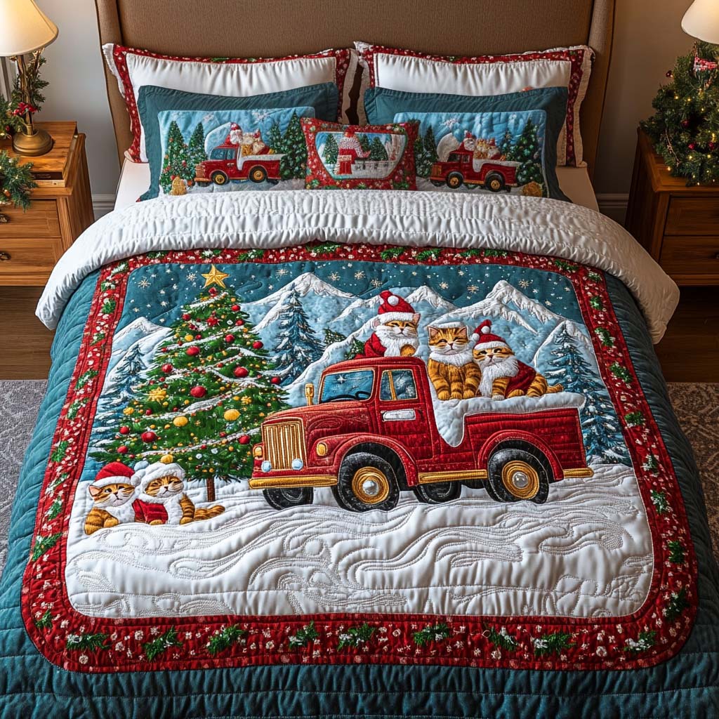 Santa Helpers 3-Piece Quilted Bedding Set NCU0NNT029