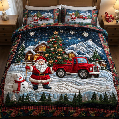 Santa Journey 3-Piece Quilted Bedding Set NCU0NNT025