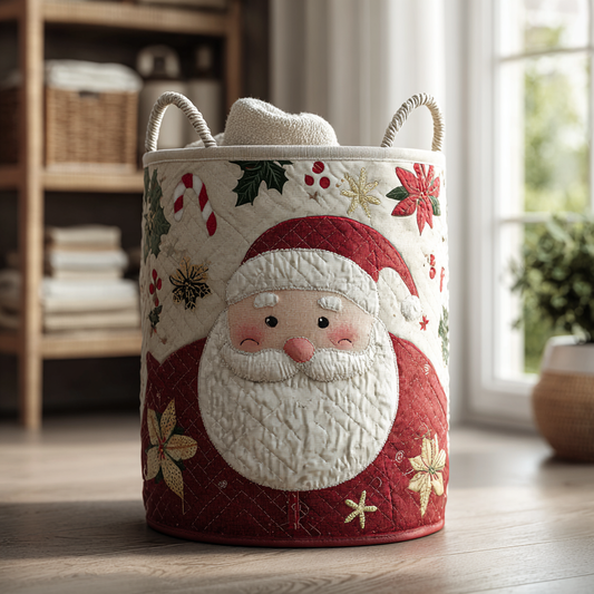 Santa Blessing Quilted Laundry Basket NCU0DDK1196