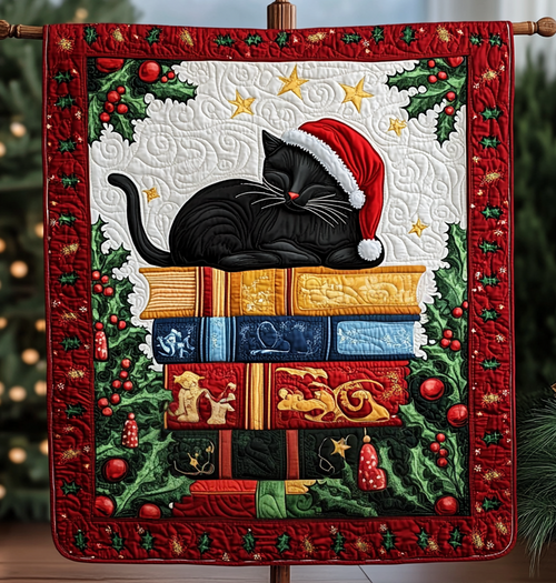 Santa Cat Nap Quilted Blanket NCU0VH246