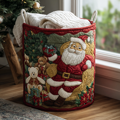 Santa Quilted Laundry Basket NCU0QN058