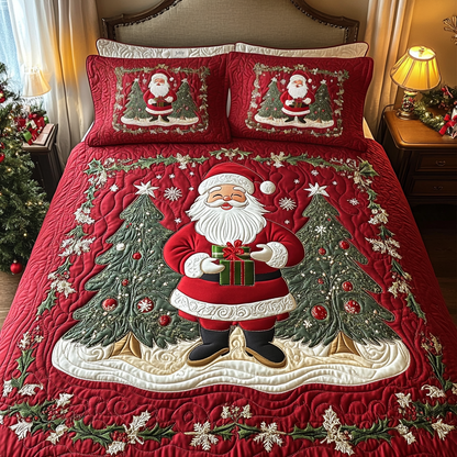 Santa Cheerful Journey Quilted Bedding Set NCU0DV1743