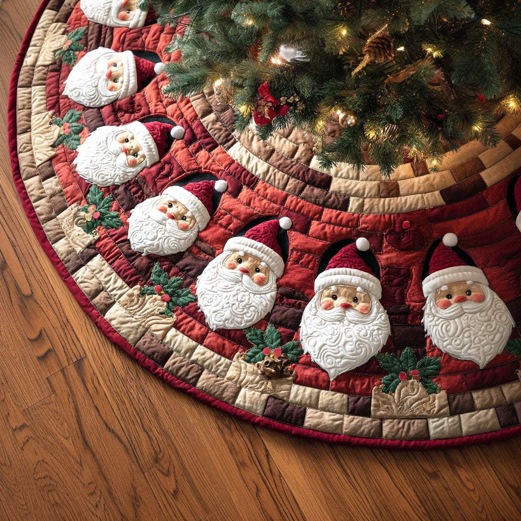 Santa Circle Christmas Quilted Tree Skirt NCU0NTV649