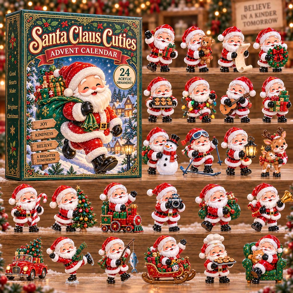 CHRISTMAS KICKOFF 40% OFF - Santa Claus Cuties Advent Calendar 2026 - 24-Day Festive Countdown, Acrylic Charms Blind Box - Gift For Family and Friends AC0HH009