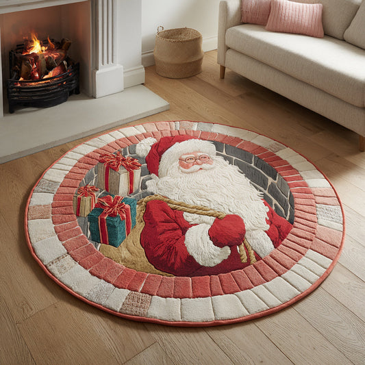 Santa Claus Stack Appearance Round Carpet NCU0HH836