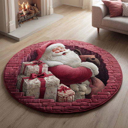 Santa Claus Vertical Vision Round Carpet NCU0HH838