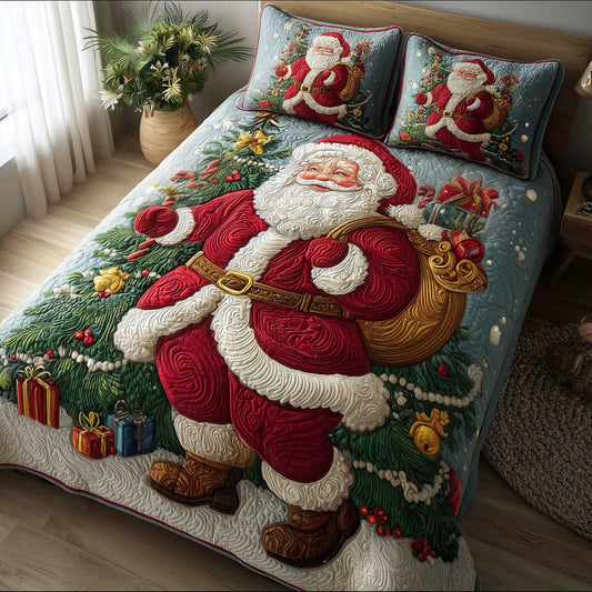 Santa Cozy Dreams 3-Piece Quilted Bedding Set NCU0HT166